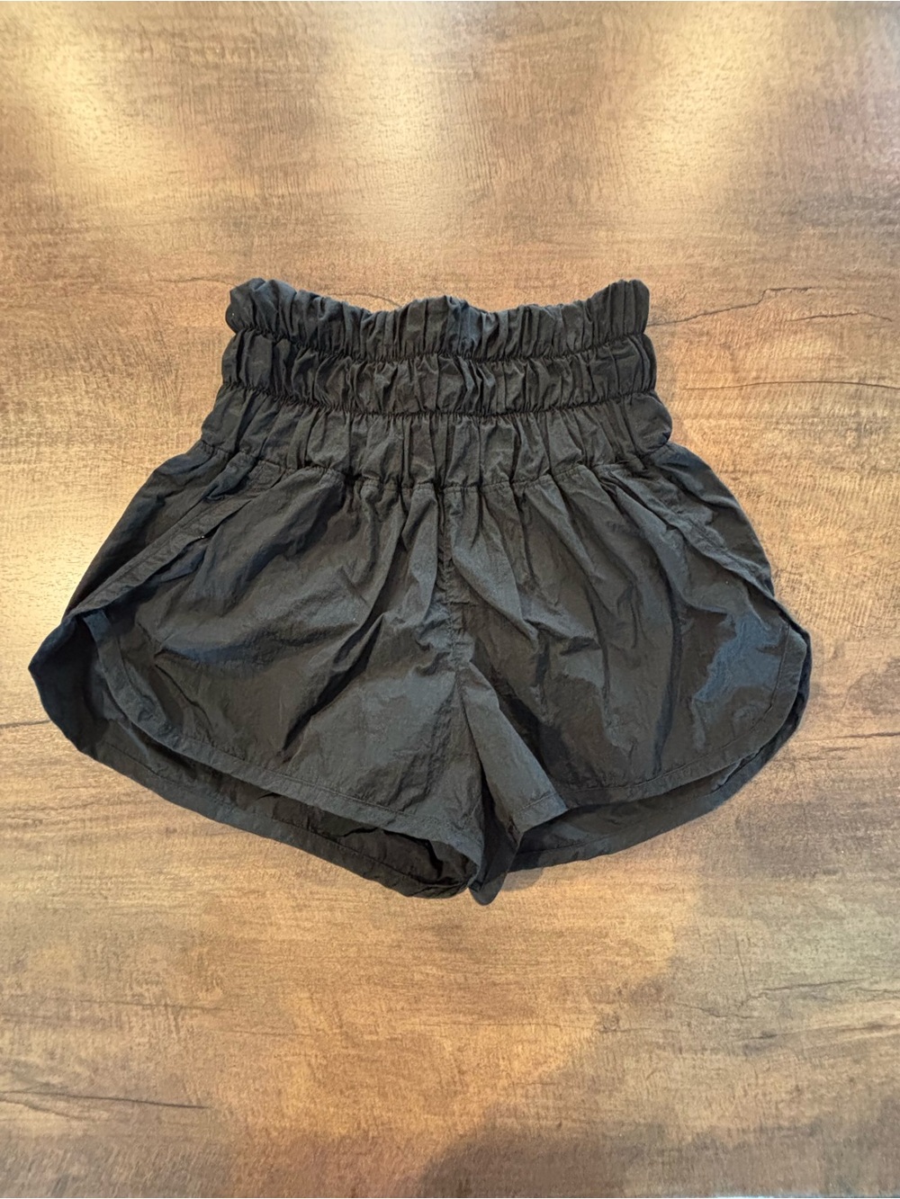 FP Movement by Free People Black High-Waist Smocked Waistband Shorts